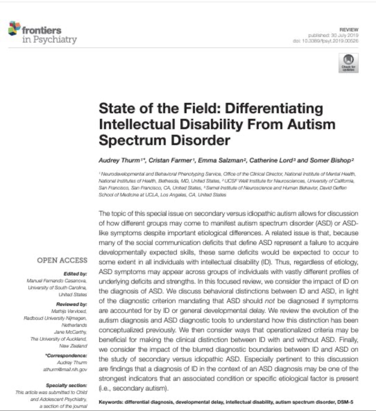 زيادة تشخيص اضطراب طيف التوحد (ASD) مقابل انخفاض تشخيص الإعاقة الذهنية (ID)